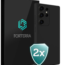 Forterra Forterra Samsung Galaxy S25 Ultra Hoesje Siliconen - Zwart - 2 PACK