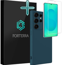 Forterra Forterra Samsung Galaxy S25 Ultra Hoesje Siliconen Met Screenprotector - Donkerblauw