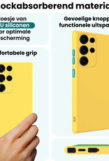 Forterra Forterra Samsung Galaxy S25 Ultra Hoesje Siliconen Met Screenprotector - Geel