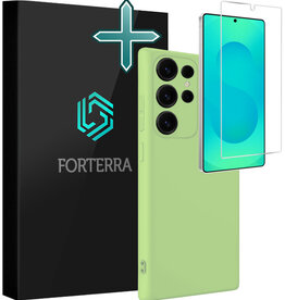 Forterra Forterra Samsung Galaxy S25 Ultra Hoesje Siliconen Met Screenprotector - Groen