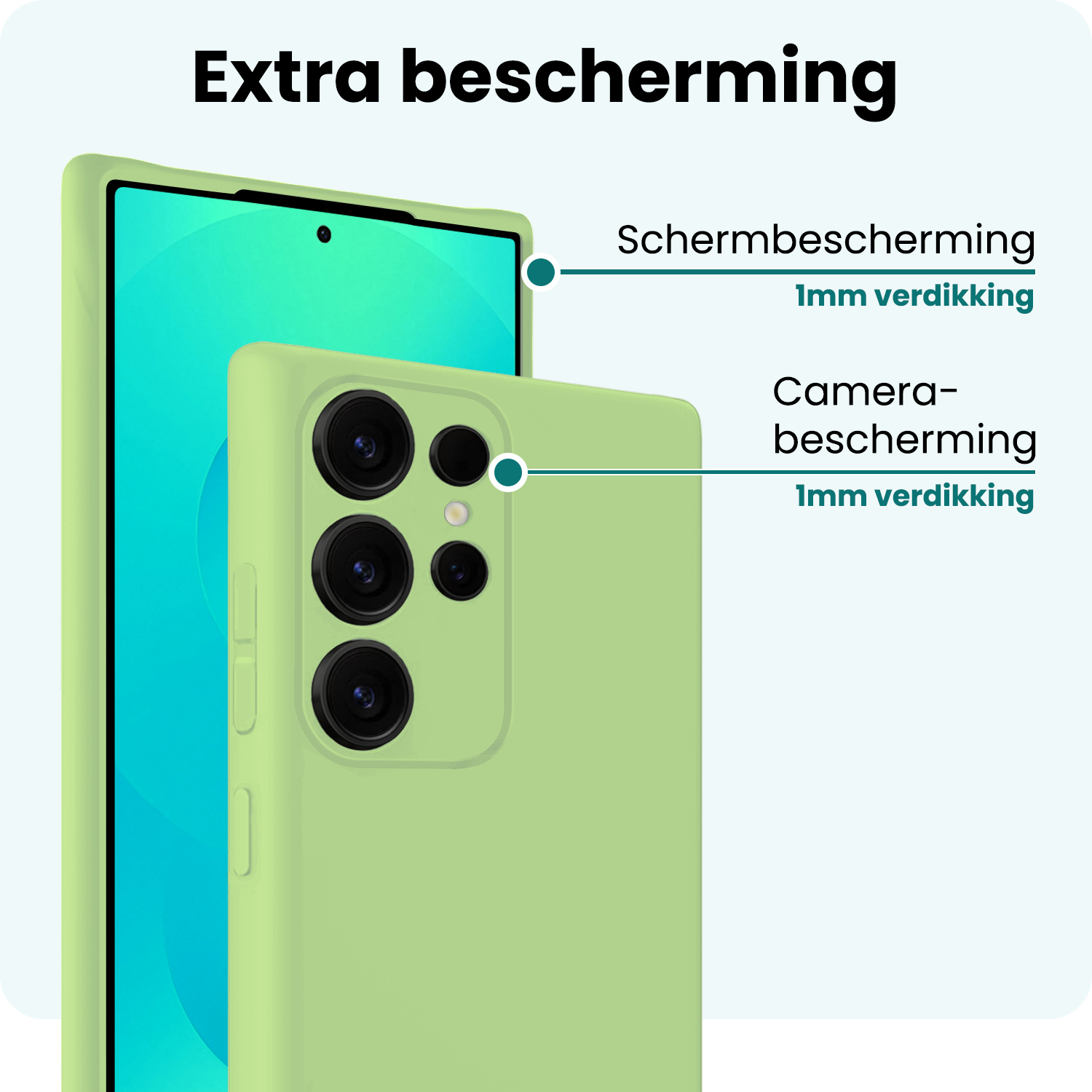 Forterra Forterra Samsung Galaxy S25 Ultra Hoesje Siliconen Met Screenprotector - Groen
