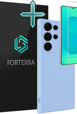 Forterra Forterra Samsung Galaxy S25 Ultra Hoesje Siliconen Met Screenprotector - Lichtblauw