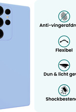 Forterra Forterra Samsung Galaxy S25 Ultra Hoesje Siliconen Met Screenprotector - Lichtblauw