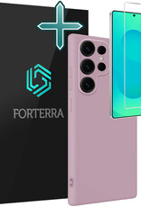 Forterra Forterra Samsung Galaxy S25 Ultra Hoesje Siliconen Met Screenprotector - Lila