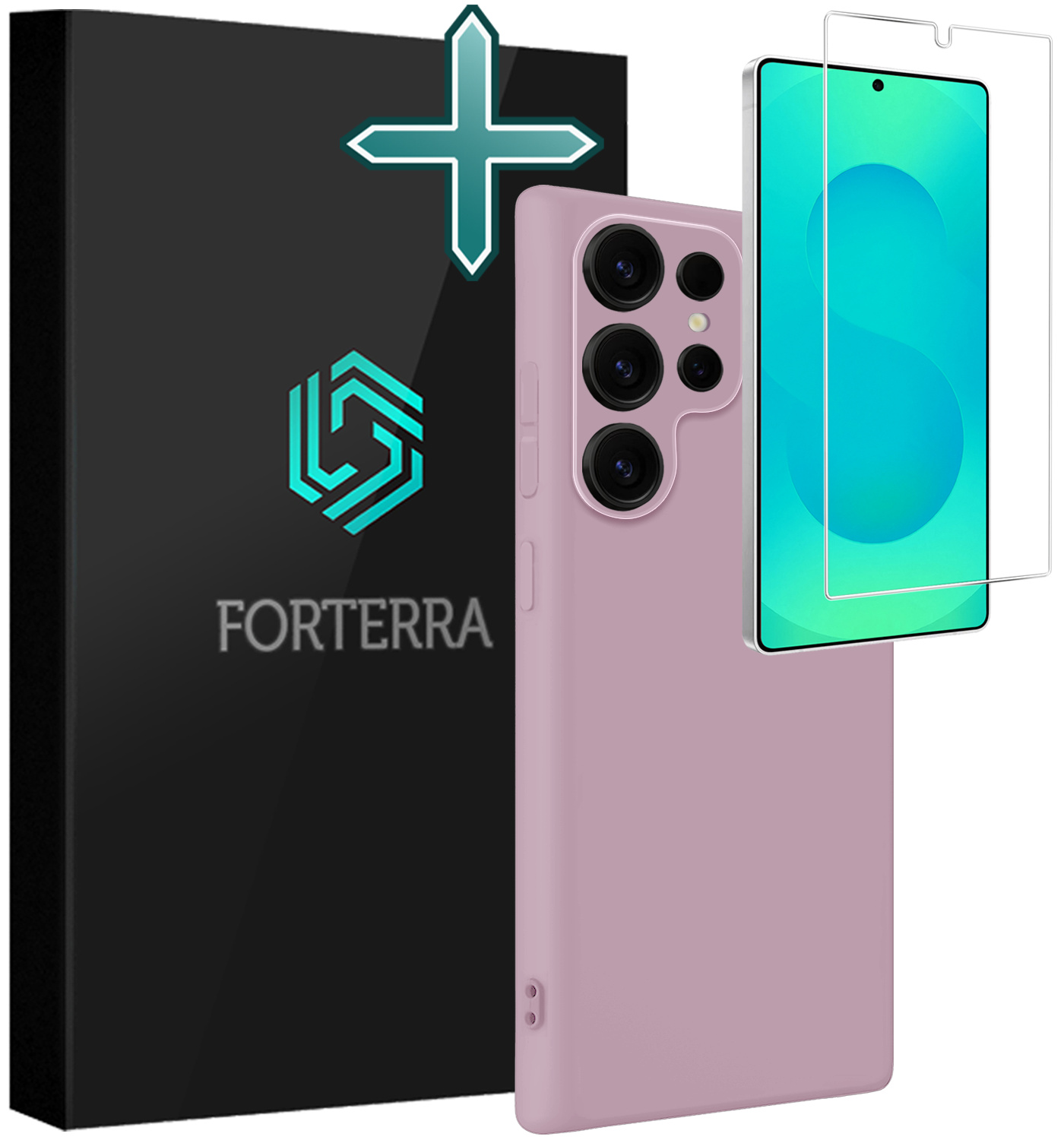 Forterra Forterra Samsung Galaxy S25 Ultra Hoesje Siliconen Met Screenprotector - Lila