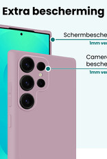 Forterra Forterra Samsung Galaxy S25 Ultra Hoesje Siliconen Met Screenprotector - Lila