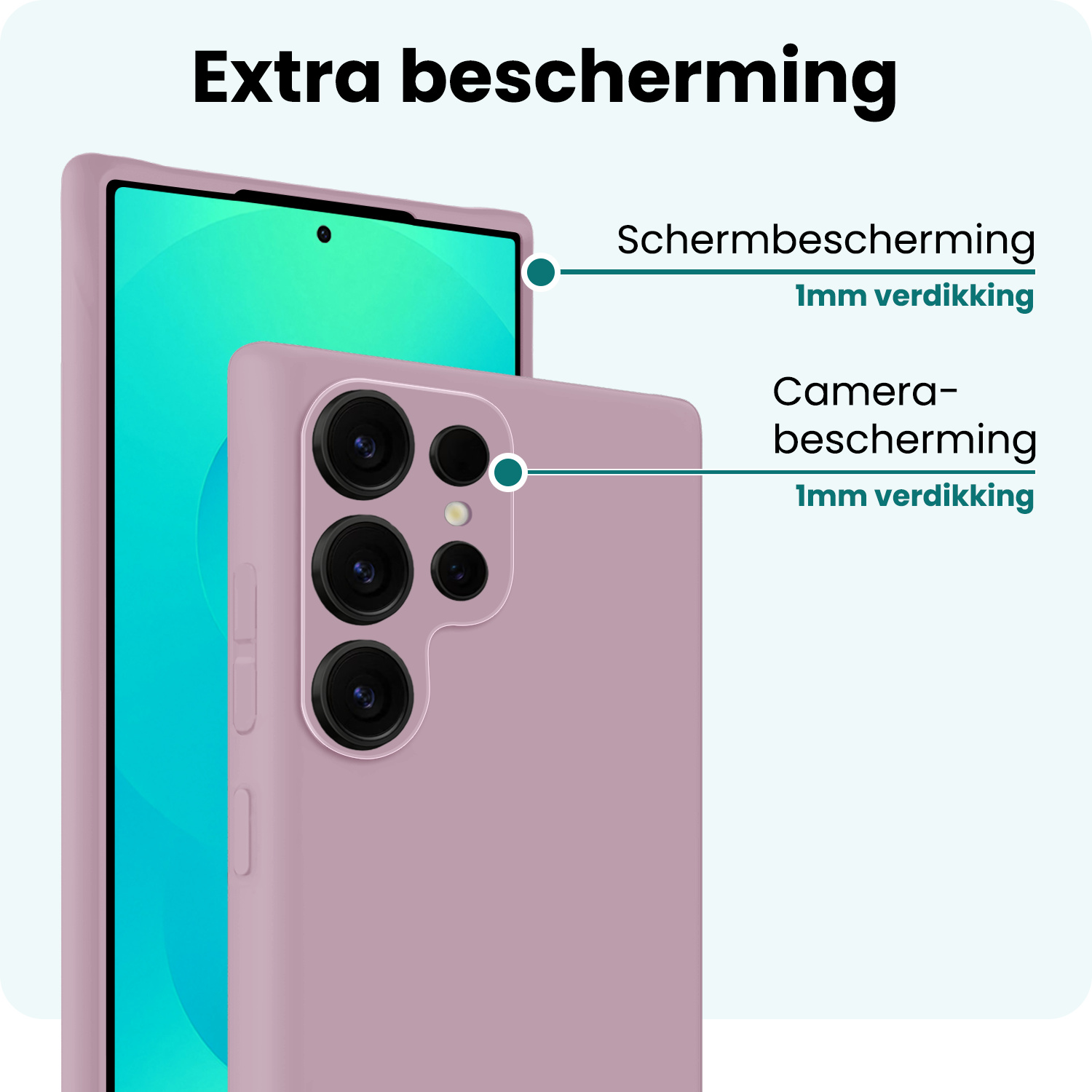 Forterra Forterra Samsung Galaxy S25 Ultra Hoesje Siliconen Met Screenprotector - Lila