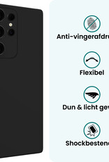 Forterra Forterra Samsung Galaxy S25 Ultra Hoesje Siliconen Met Screenprotector - Zwart