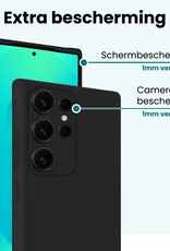 Forterra Forterra Samsung Galaxy S25 Ultra Hoesje Siliconen Met Screenprotector - Zwart