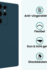 Forterra Forterra Samsung Galaxy S25 Ultra Hoesje Siliconen Met 2x Screenprotector - Donkerblauw