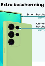 Forterra Forterra Samsung Galaxy S25 Ultra Hoesje Siliconen Met 2x Screenprotector - Groen