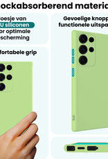 Forterra Forterra Samsung Galaxy S25 Ultra Hoesje Siliconen Met 2x Screenprotector - Groen