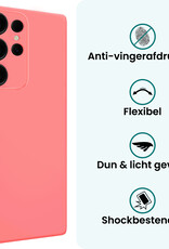 Forterra Forterra Samsung Galaxy S25 Ultra Hoesje Siliconen Met 2x Screenprotector - Lichtroze