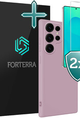 Forterra Forterra Samsung Galaxy S25 Ultra Hoesje Siliconen Met 2x Screenprotector - Lila
