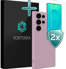 Forterra Forterra Samsung Galaxy S25 Ultra Hoesje Siliconen Met 2x Screenprotector - Lila