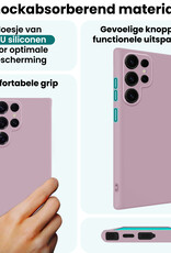 Forterra Forterra Samsung Galaxy S25 Ultra Hoesje Siliconen Met 2x Screenprotector - Lila