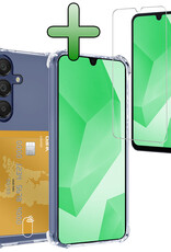 BASEY. Hoes Geschikt voor Samsung A16 Hoesje Shock Proof Case Hoes Met Screenprotector - Hoesje Geschikt voor Samsung Galaxy A16 Hoes Cover Shockproof - Transparant