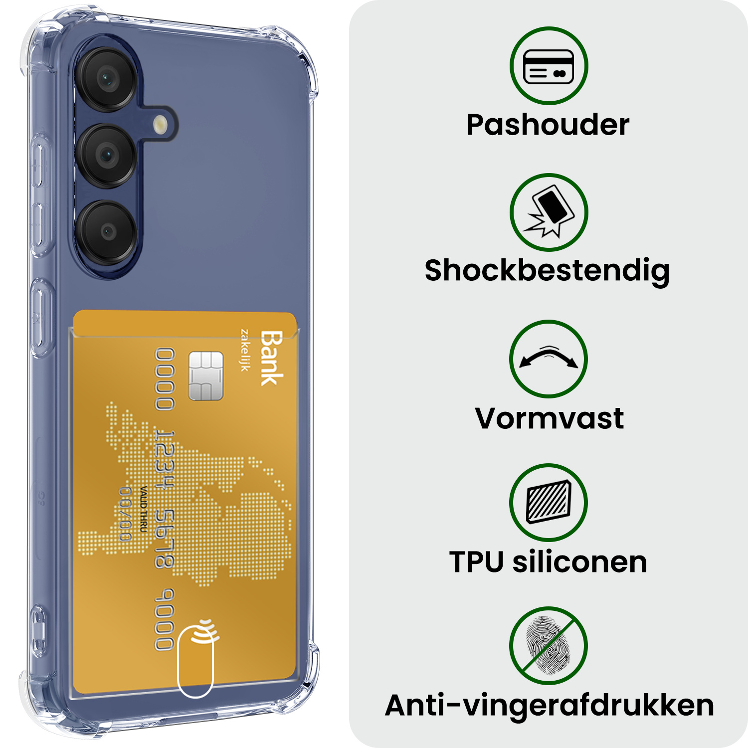 BASEY. Hoes Geschikt voor Samsung A16 Hoesje Shock Proof Case Hoes Met 2x Screenprotector - Hoesje Geschikt voor Samsung Galaxy A16 Hoes Cover Shockproof - Transparant