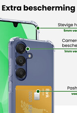 BASEY. Hoes Geschikt voor Samsung A16 Hoesje Shock Proof Case Hoes Met 2x Screenprotector - Hoesje Geschikt voor Samsung Galaxy A16 Hoes Cover Shockproof - Transparant