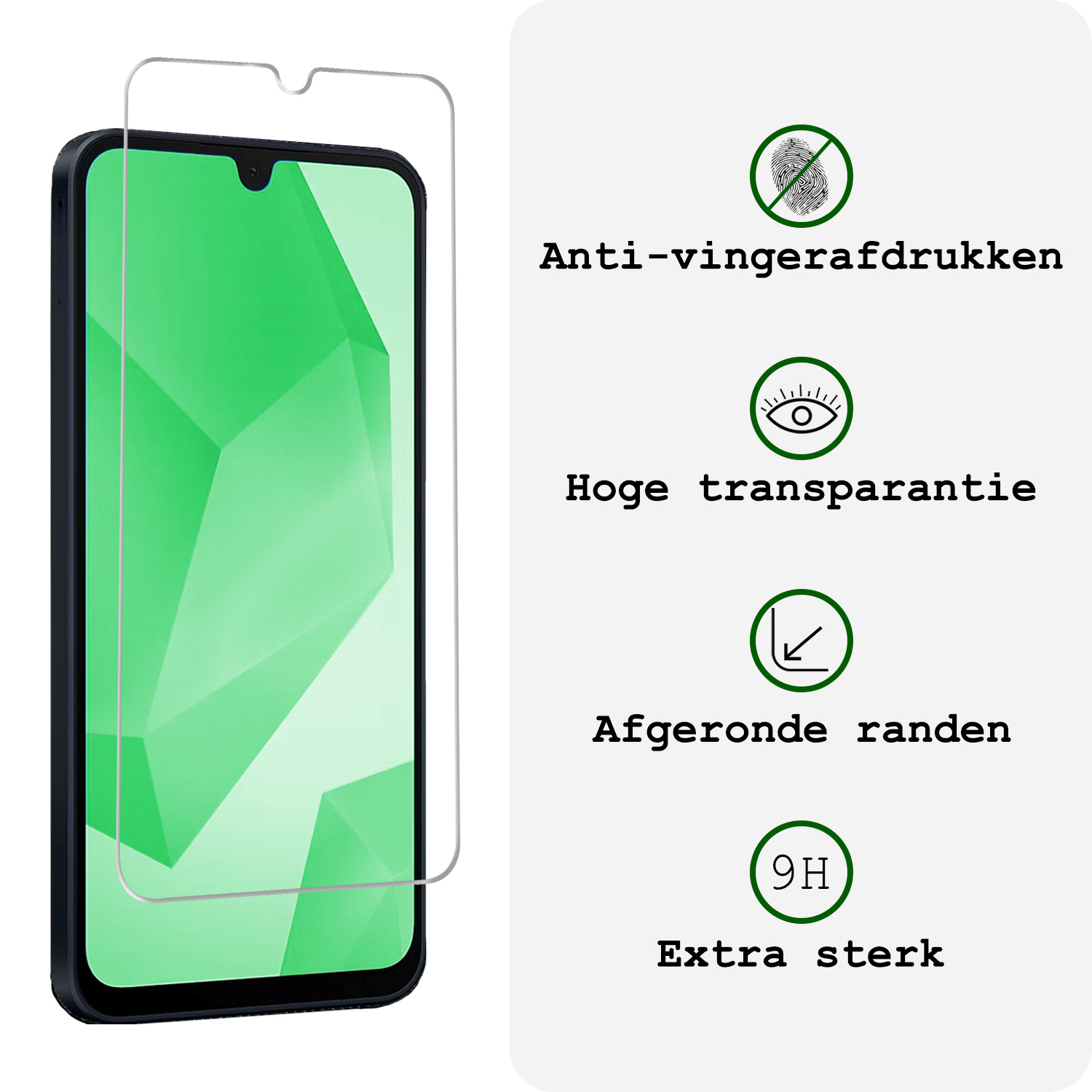 BASEY. Hoes Geschikt voor Samsung A16 Hoesje Shock Proof Case Hoes Met 2x Screenprotector - Hoesje Geschikt voor Samsung Galaxy A16 Hoes Cover Shockproof - Transparant