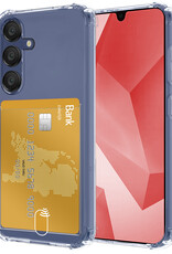 NoXx Hoes Geschikt voor Samsung A16 Hoesje Pasjeshouder Cover Shock Proof Case Siliconen Hoes Met Kaarthouder - Transparant