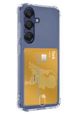 NoXx Hoes Geschikt voor Samsung A16 Hoesje Pasjeshouder Cover Shock Proof Case Siliconen Hoes Met Kaarthouder - Transparant