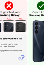 NoXx Hoes Geschikt voor Samsung A16 Hoesje Pasjeshouder Cover Shock Proof Case Siliconen Hoes Met Kaarthouder - Transparant - 2 PACK