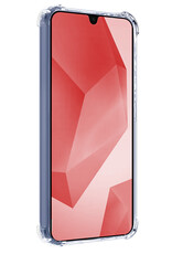 NoXx Hoes Geschikt voor Samsung A16 Hoesje Pasjeshouder Cover Shock Proof Case Siliconen Hoes Met Kaarthouder Met 2x Screenprotector - Transparant