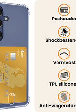 Nomfy Hoesje Geschikt voor Samsung A16 Hoesje Pasjeshouder Shockproof Pas Houder - Hoesje Geschikt voor Samsung Galaxy A16 Hoes Met Kaarthouder - Transparant