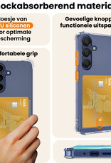 Nomfy Hoesje Geschikt voor Samsung A16 Hoesje Pasjeshouder Shockproof Pas Houder - Hoesje Geschikt voor Samsung Galaxy A16 Hoes Met Kaarthouder - Transparant