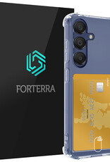 Forterra Hoesje Geschikt voor Samsung A16 Pashouder Case Siliconen Hoes - Hoes Geschikt voor Samsung Galaxy A16 Hoesje Back Cover Met Pasjeshouder - Transparant