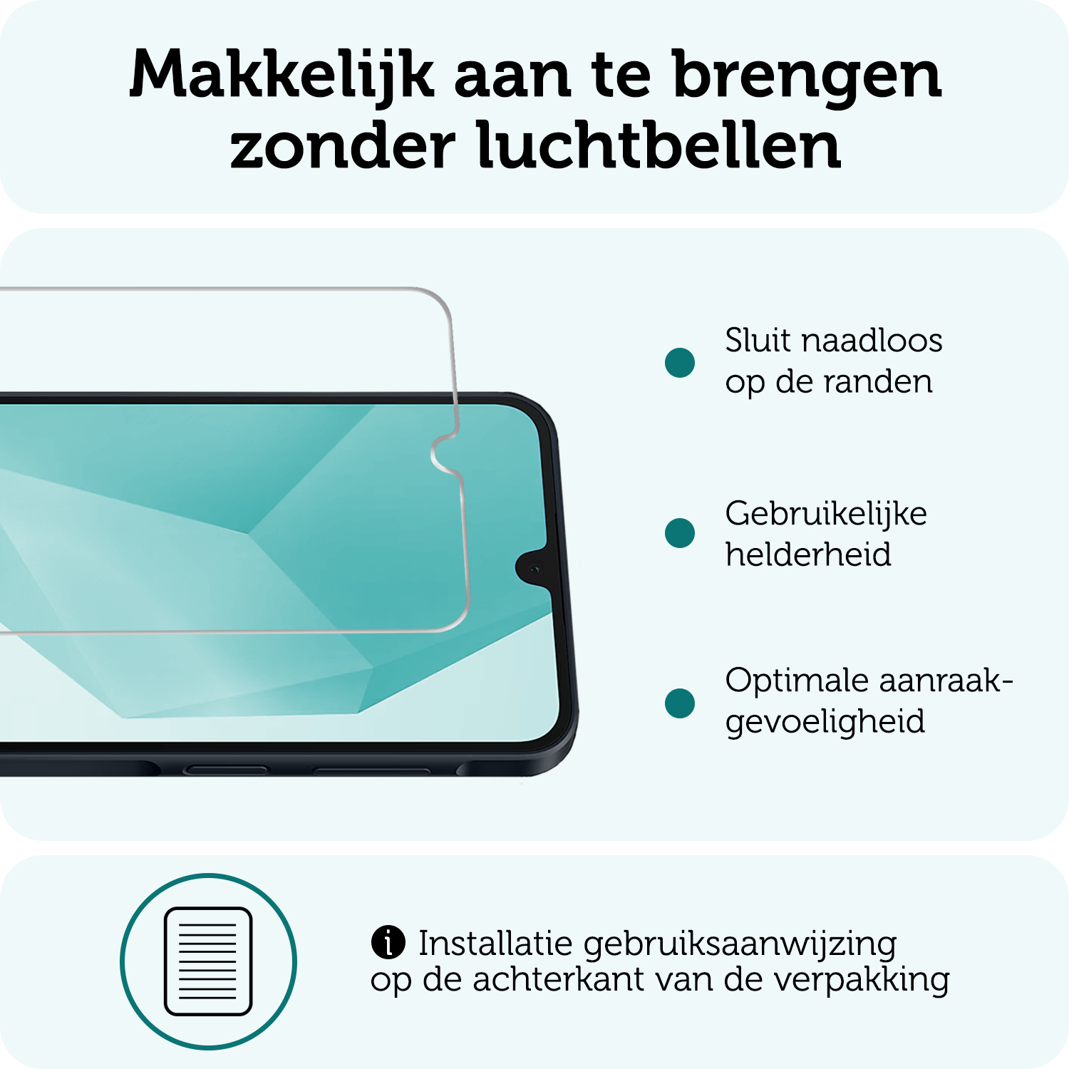 Forterra Hoesje Geschikt voor Samsung A16 Pashouder Case Siliconen Hoes Met Screenprotector - Hoes Geschikt voor Samsung Galaxy A16 Hoesje Back Cover Met Pasjeshouder - Transparant