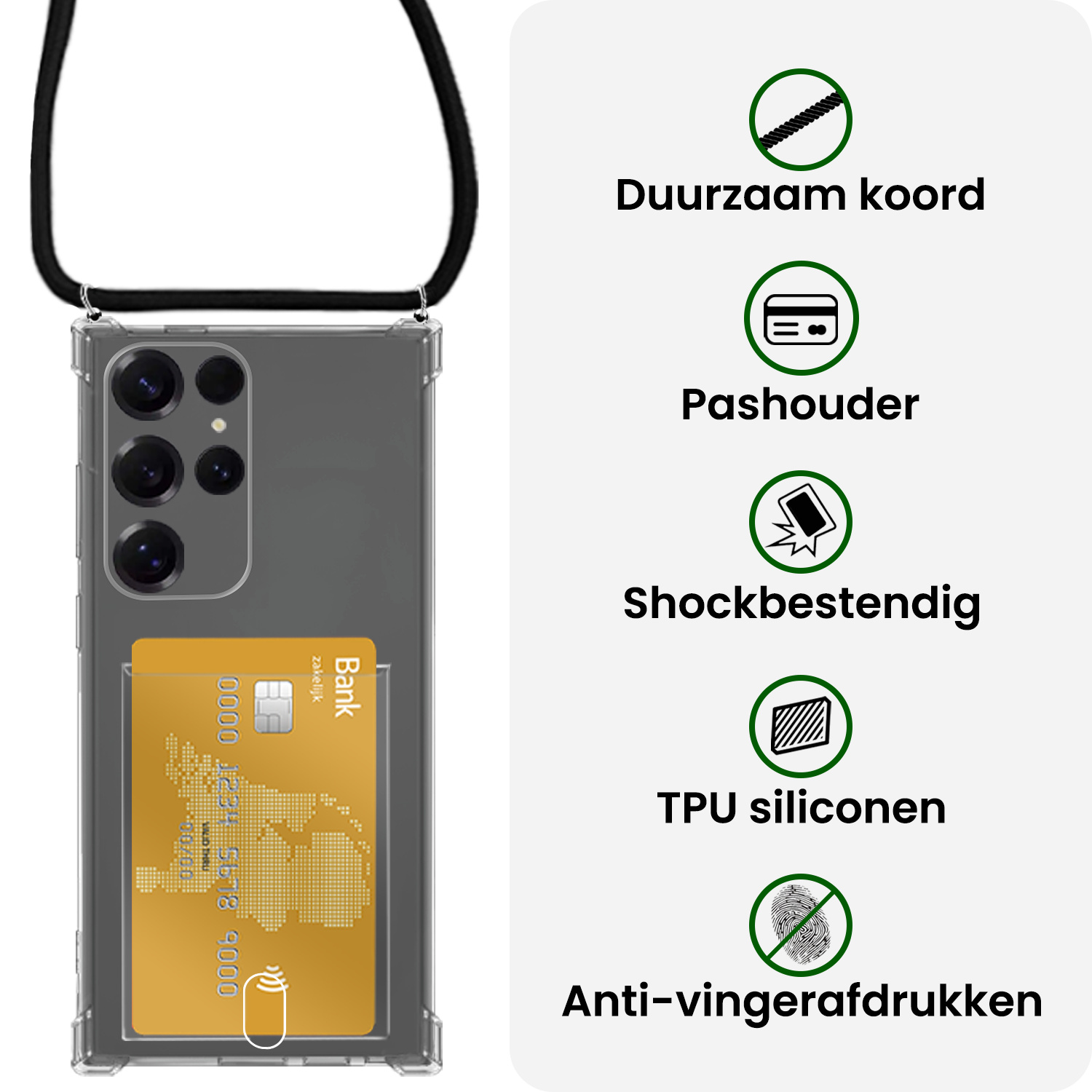 BASEY. BASEY. Samsung Galaxy S25 Ultra Hoesje Pashouder met Koord
