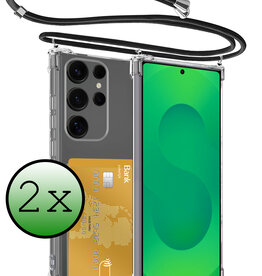 BASEY. BASEY. Samsung Galaxy S25 Ultra Hoesje Pashouder met Koord - 2 PACK
