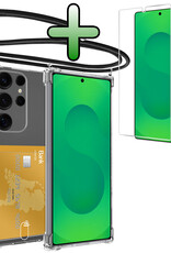 BASEY. BASEY. Samsung Galaxy S25 Ultra Hoesje Pashouder met Koord Met Screenprotector