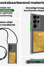 BASEY. BASEY. Samsung Galaxy S25 Ultra Hoesje Pashouder met Koord Met Screenprotector
