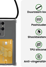 BASEY. BASEY. Samsung Galaxy S25 Ultra Hoesje Pashouder met Koord Met 2x Screenprotector