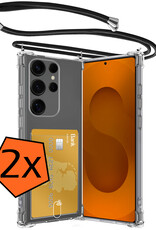 Nomfy Nomfy Samsung Galaxy S25 Ultra Hoesje Pashouder met Koord - 2 PACK