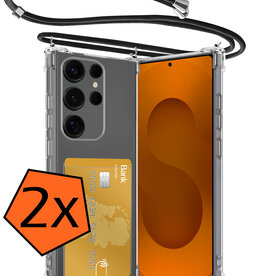 Nomfy Nomfy Samsung Galaxy S25 Ultra Hoesje Pashouder met Koord - 2 PACK