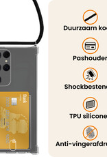 Nomfy Nomfy Samsung Galaxy S25 Ultra Hoesje Pashouder met Koord Met Screenprotector