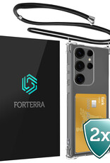 Forterra Forterra Samsung Galaxy S25 Ultra Hoesje Pashouder met Koord - 2 PACK