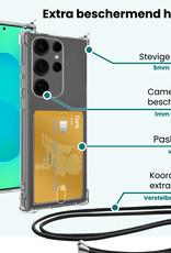 Forterra Forterra Samsung Galaxy S25 Ultra Hoesje Pashouder met Koord Met 2x Screenprotector