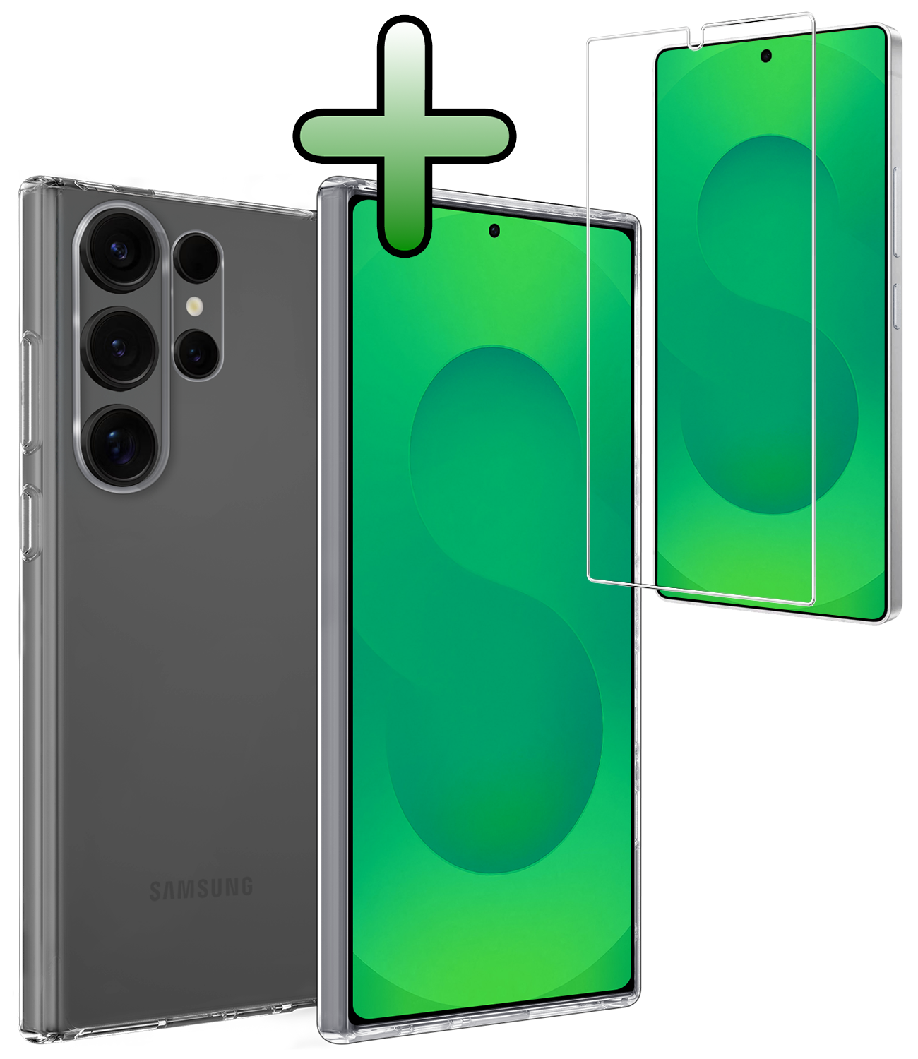 BASEY. BASEY. Samsung Galaxy S25 Ultra Hoesje Siliconen Met Screenprotector - Transparant