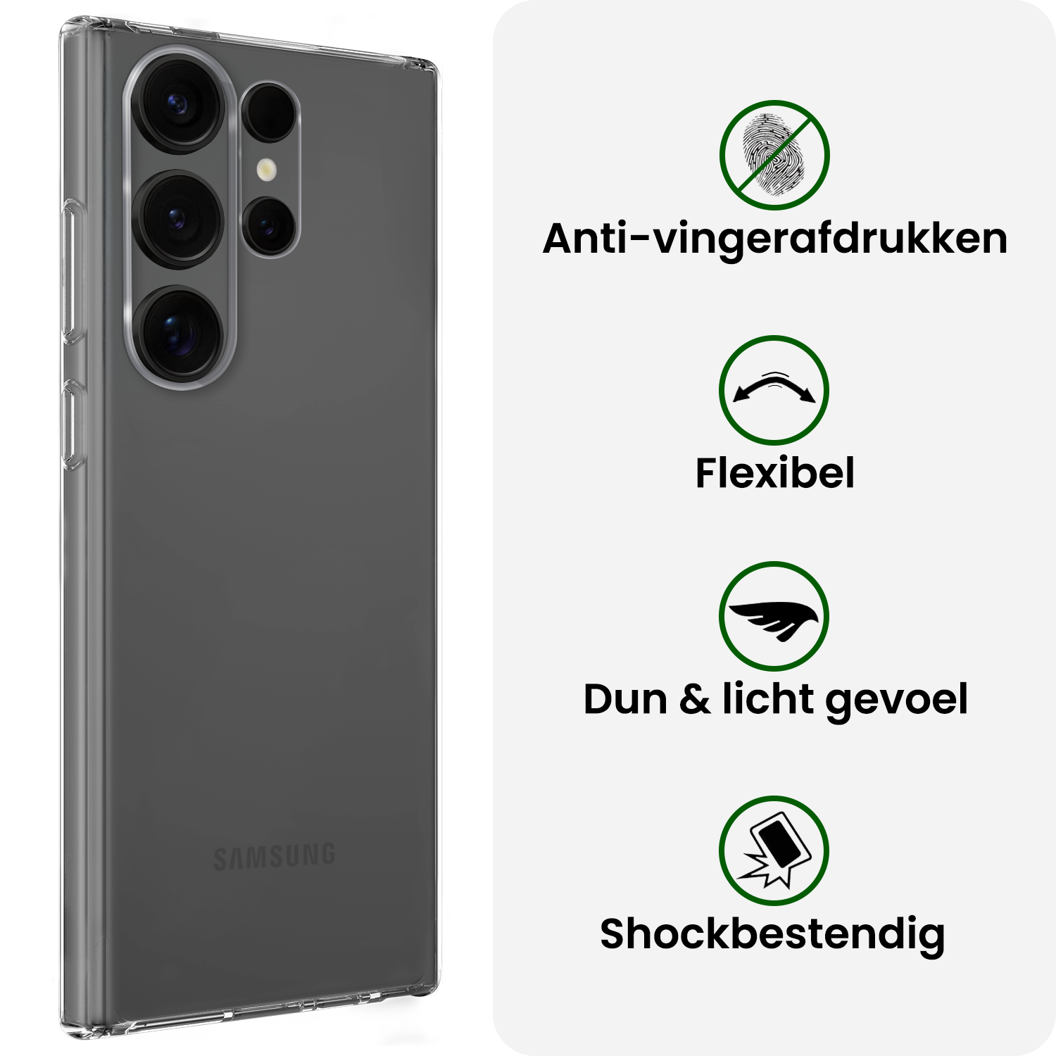 BASEY. BASEY. Samsung Galaxy S25 Ultra Hoesje Siliconen Met Screenprotector - Transparant