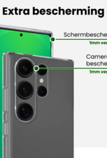 BASEY. BASEY. Samsung Galaxy S25 Ultra Hoesje Siliconen Met 2x Screenprotector - Transparant
