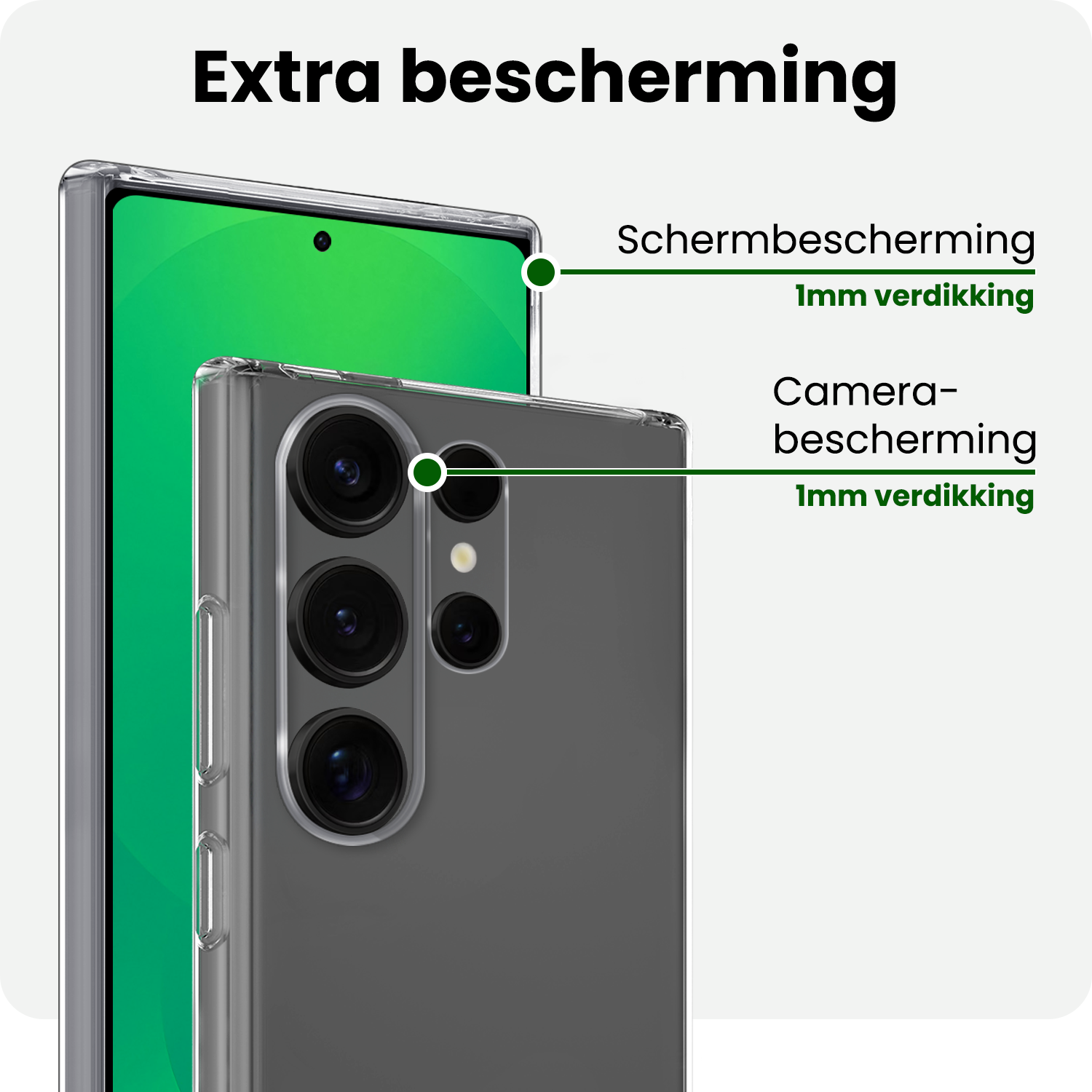 BASEY. BASEY. Samsung Galaxy S25 Ultra Hoesje Siliconen Met 2x Screenprotector - Transparant