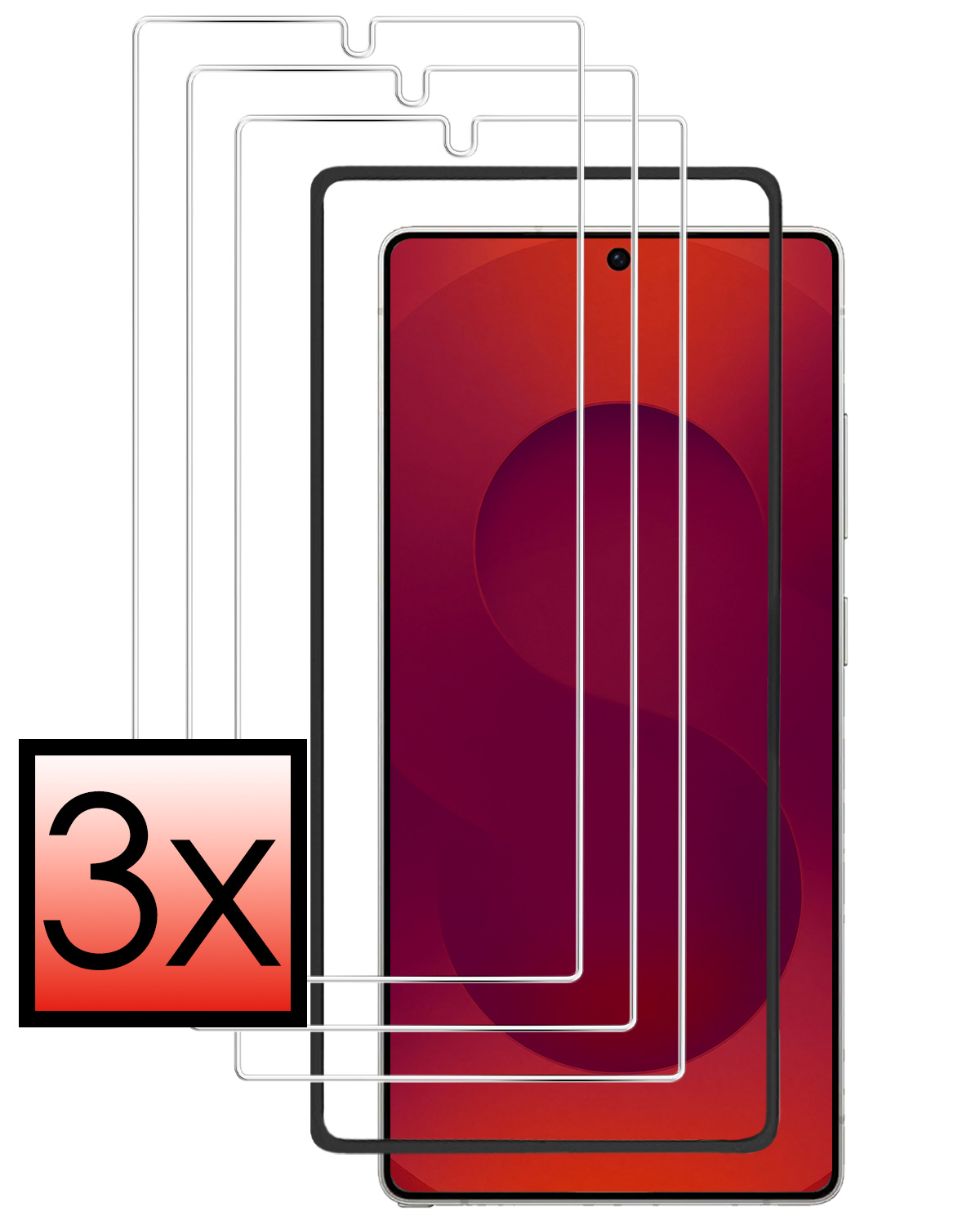 NoXx NoXx Samsung Galaxy S25 Ultra Screenprotector Met Installatieframe - 3 PACK