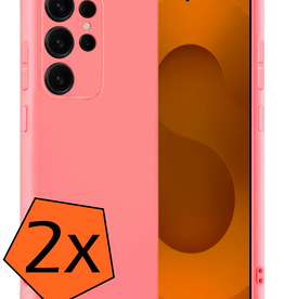 Nomfy Nomfy Samsung Galaxy S25 Ultra Hoesje Siliconen - Lichtroze - 2 PACK