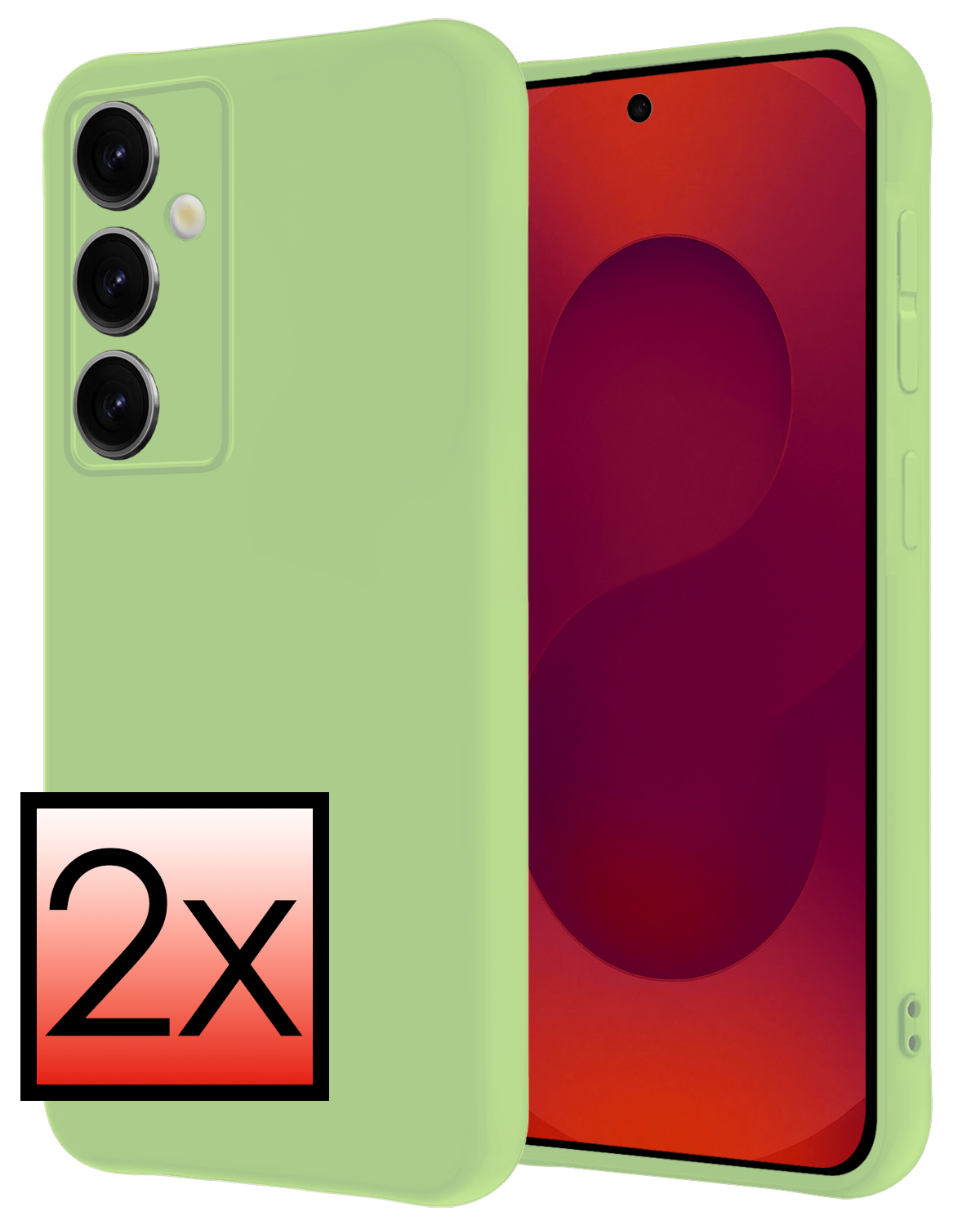 NoXx NoXx Samsung Galaxy S25 Hoesje Siliconen - Groen - 2 PACK