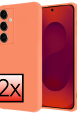 NoXx NoXx Samsung Galaxy S25 Hoesje Siliconen - Perzik - 2 PACK